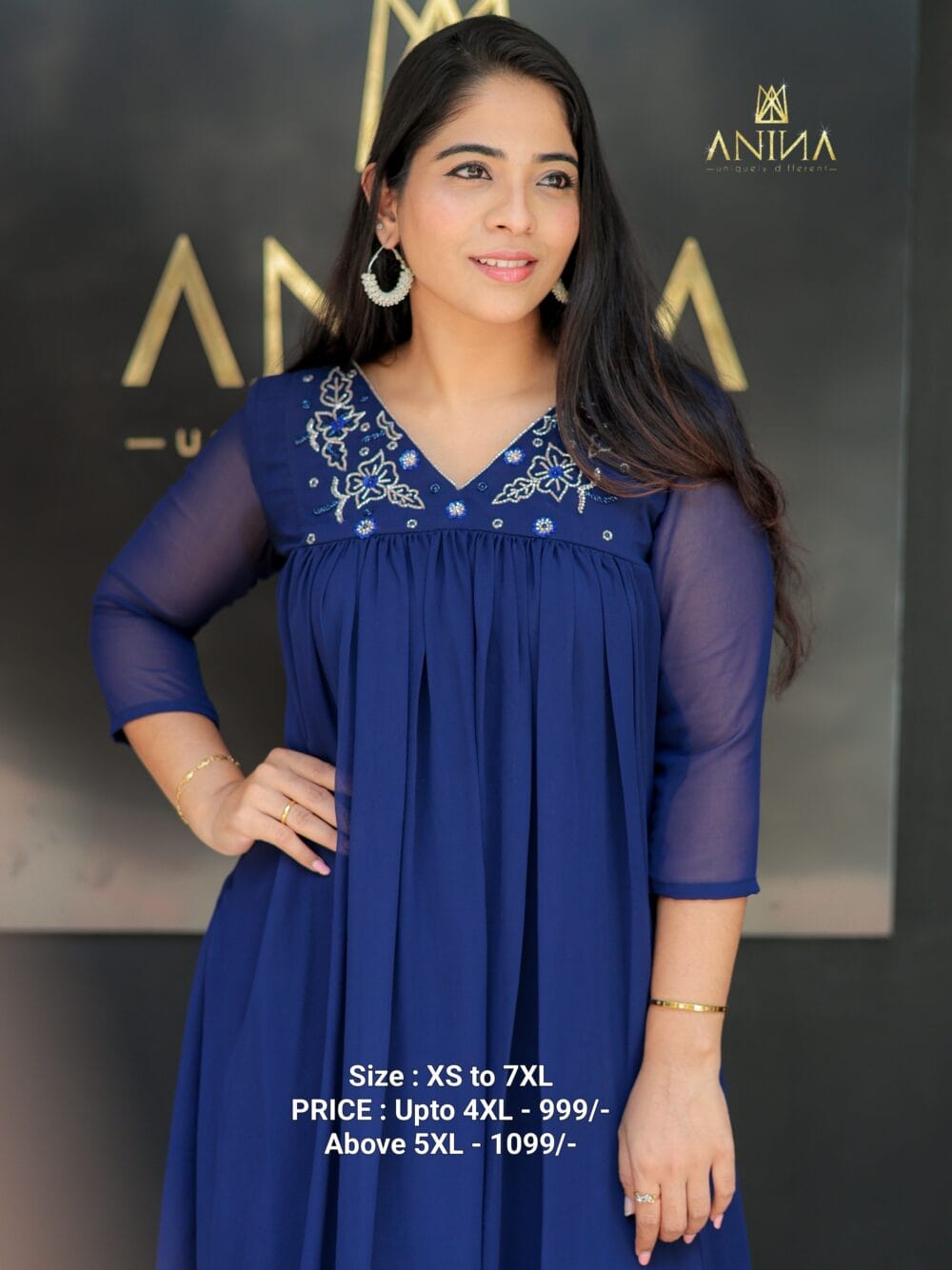 Stylish Beaded Handworked Aline Top 02 - Image 2