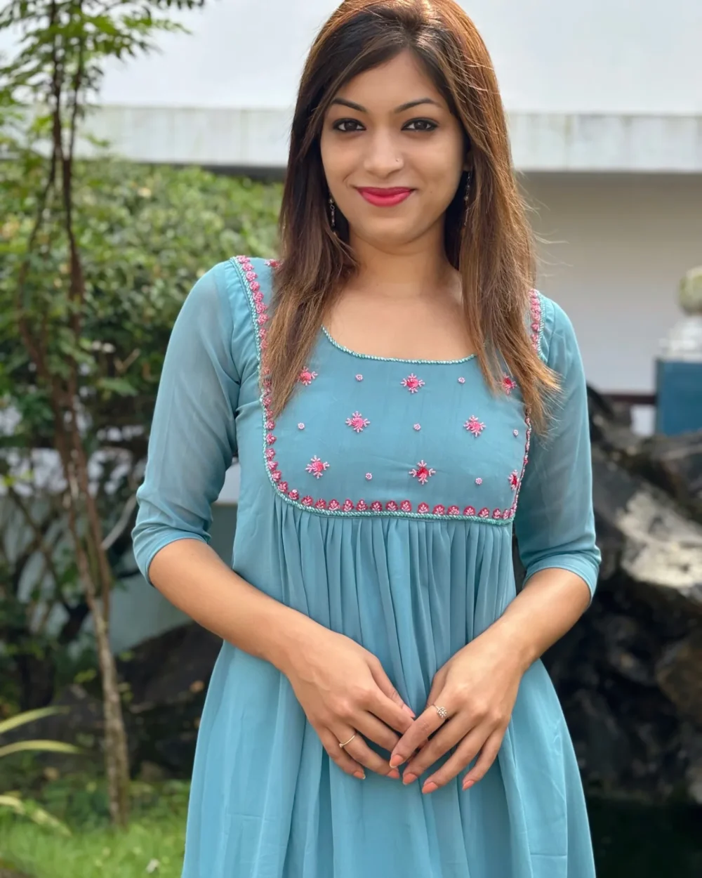 Designer blue top