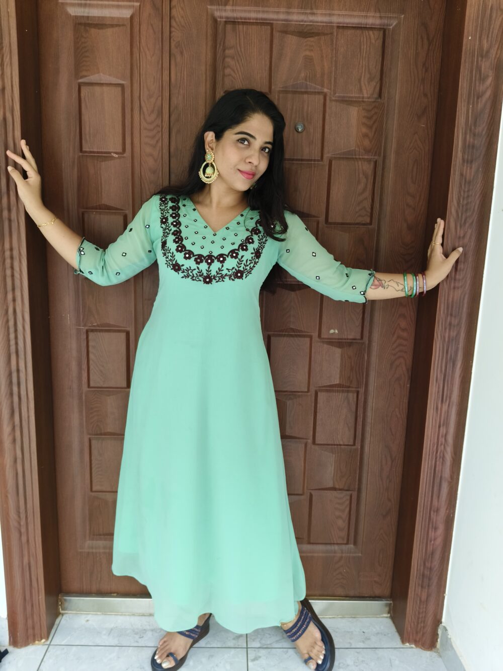 Mirror Embroidery Top Georgette Aline Top