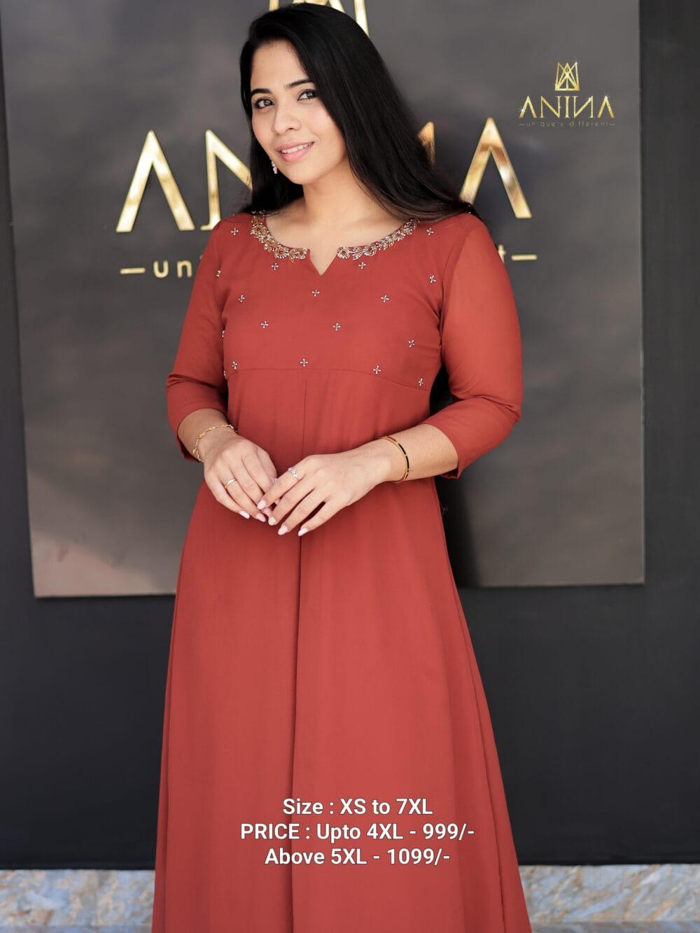Stylish Beaded Handworked Aline Top