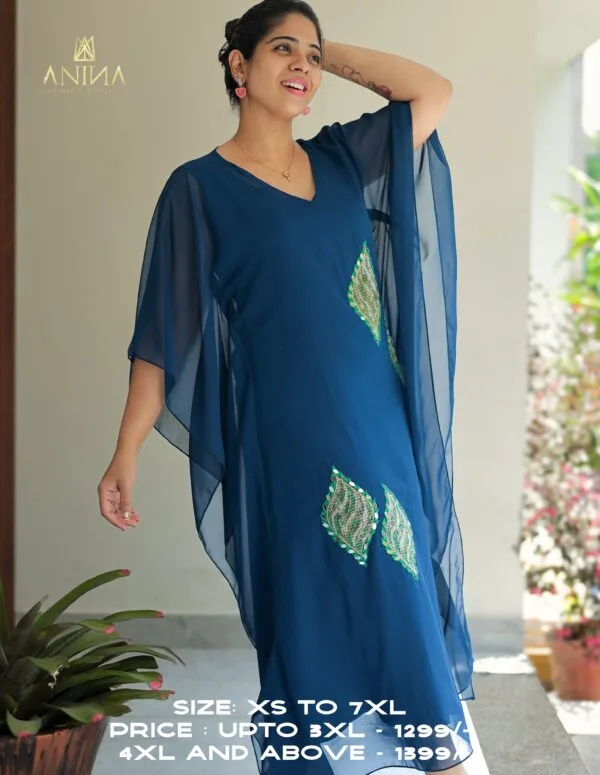 Peacock Blue Kaftan Dress
